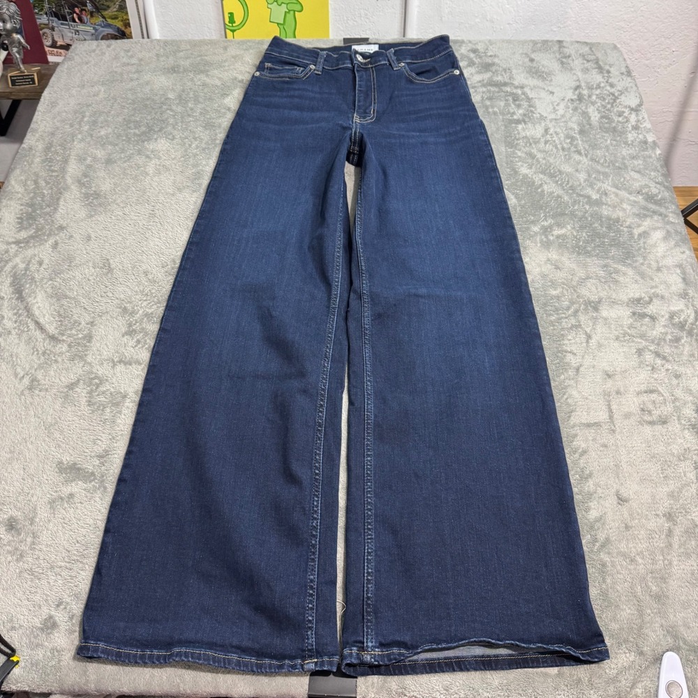 Frame Parkway High Rise Wide Leg Jeans Dark Wash Indigo Blue Size 28 OPLSP712